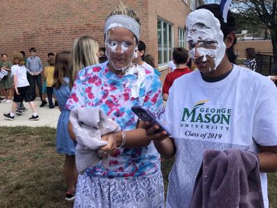 Mrs. Casey and Ms. Terrone got pied