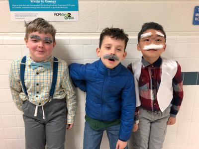 boys dressed up for 100 days